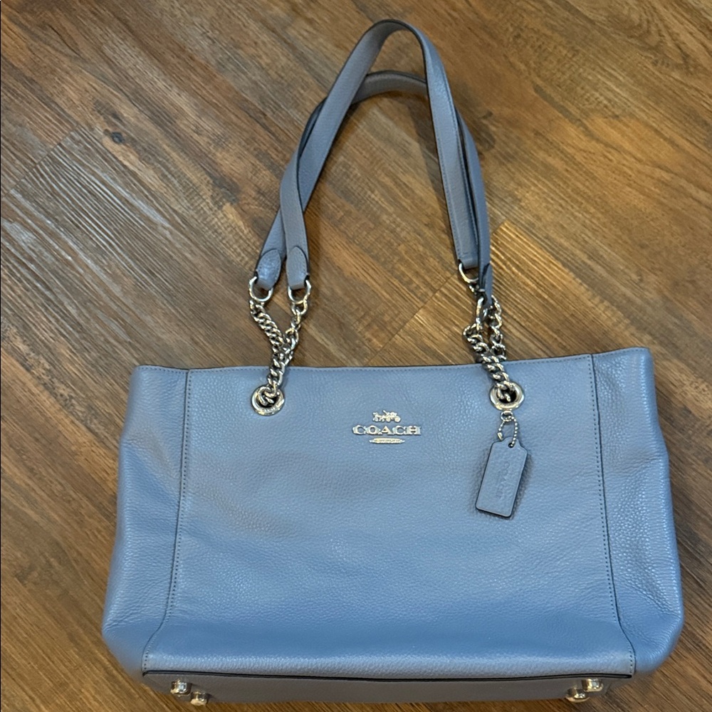 Coach Slate Blue Leather Tote